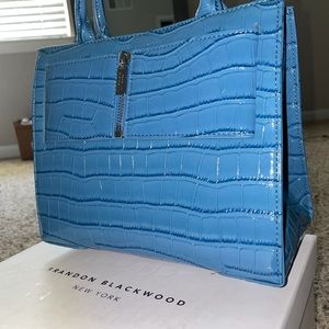 Brandon Blackwood medium kuei faux blue croc